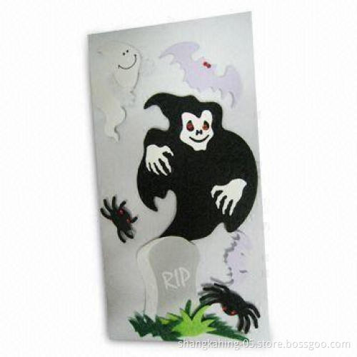3-D Handmade Halloween Stickers, Made of non-woven Fabric, Pper, diamond